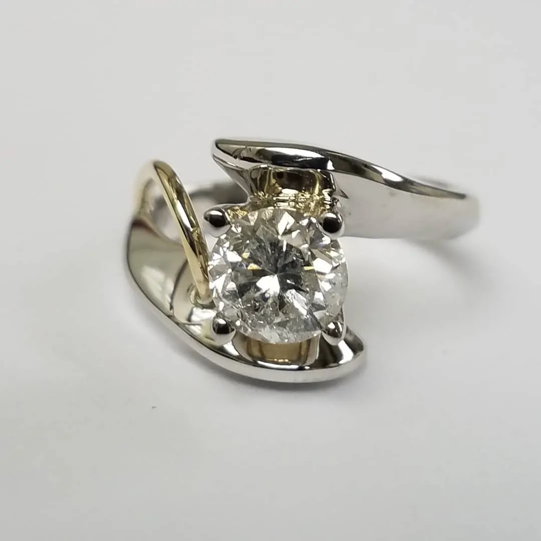 2 Tone Custom Engagement Ring Front