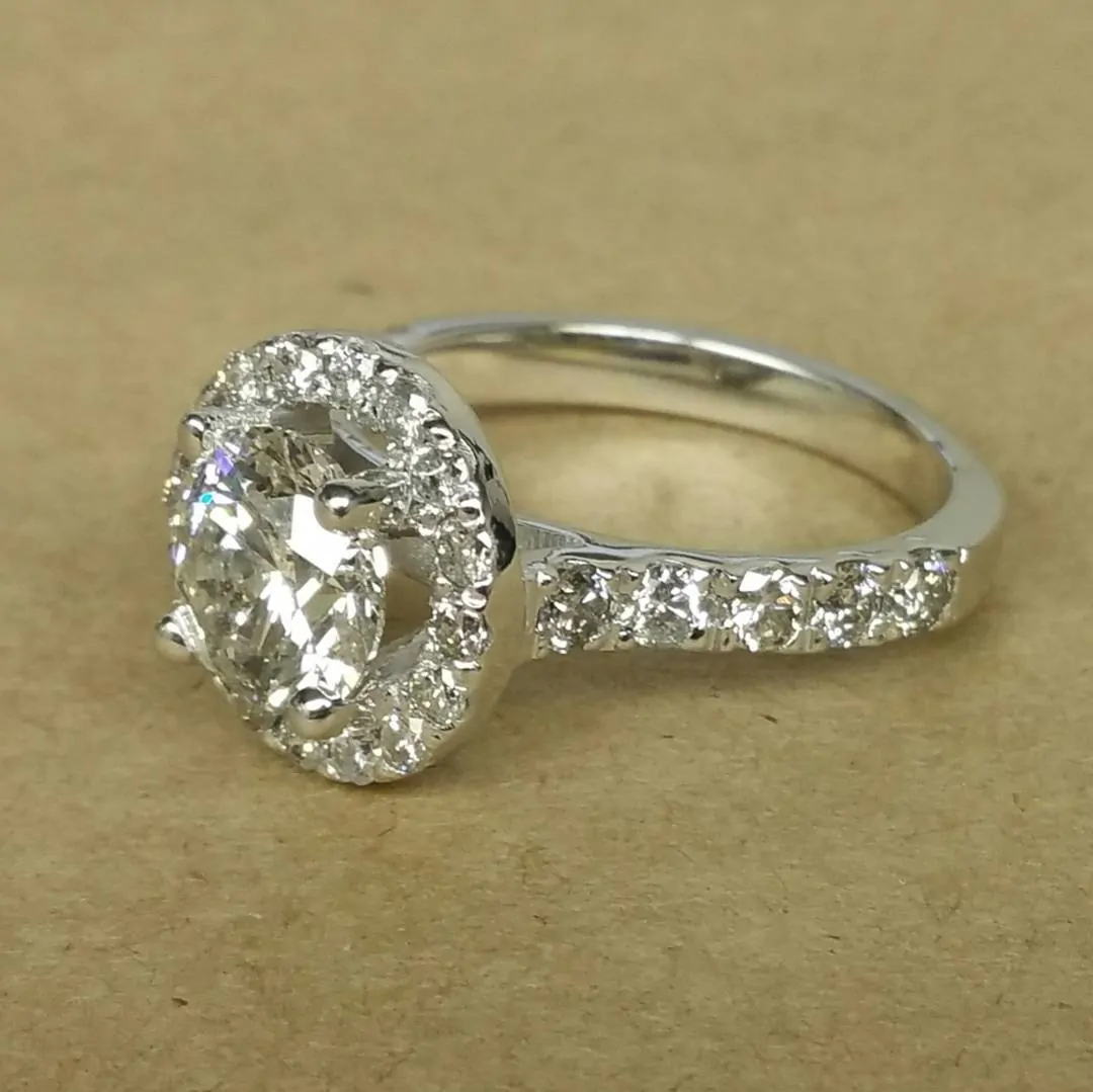 White Gold Engagement Ring Front